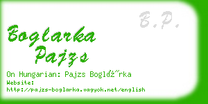 boglarka pajzs business card